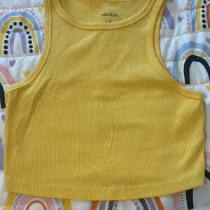 Wild Fable Yellow Crop Top with Sleeveless Design